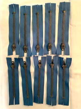 UCAN 3.5” Metal Zippers Antique Brass USA-made (10)